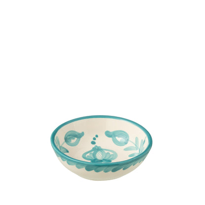 Kleine Lage Kom Granada Motief Aqua/Wit Keramiek J-Line