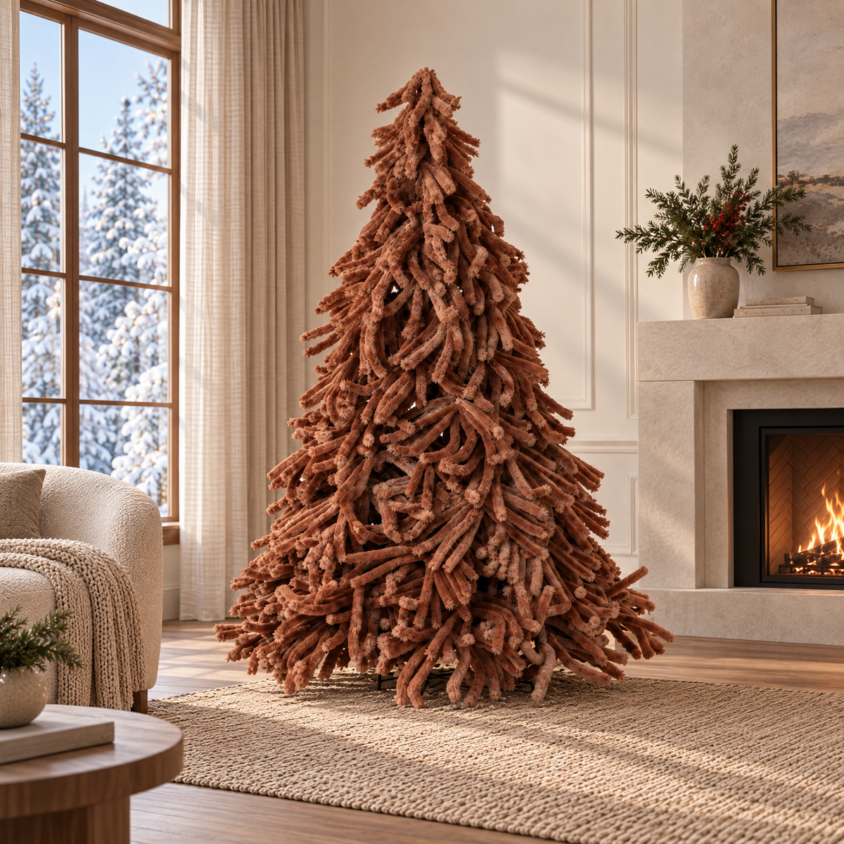 Kunstkerstboom Fluffy Polyester Camel J-Line
