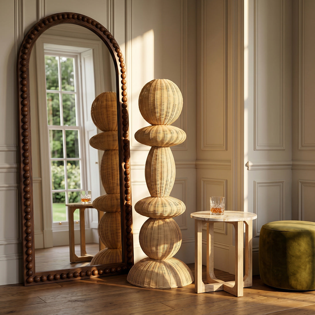 Tao Rotan Vloerlamp - 140cm Raw Materials