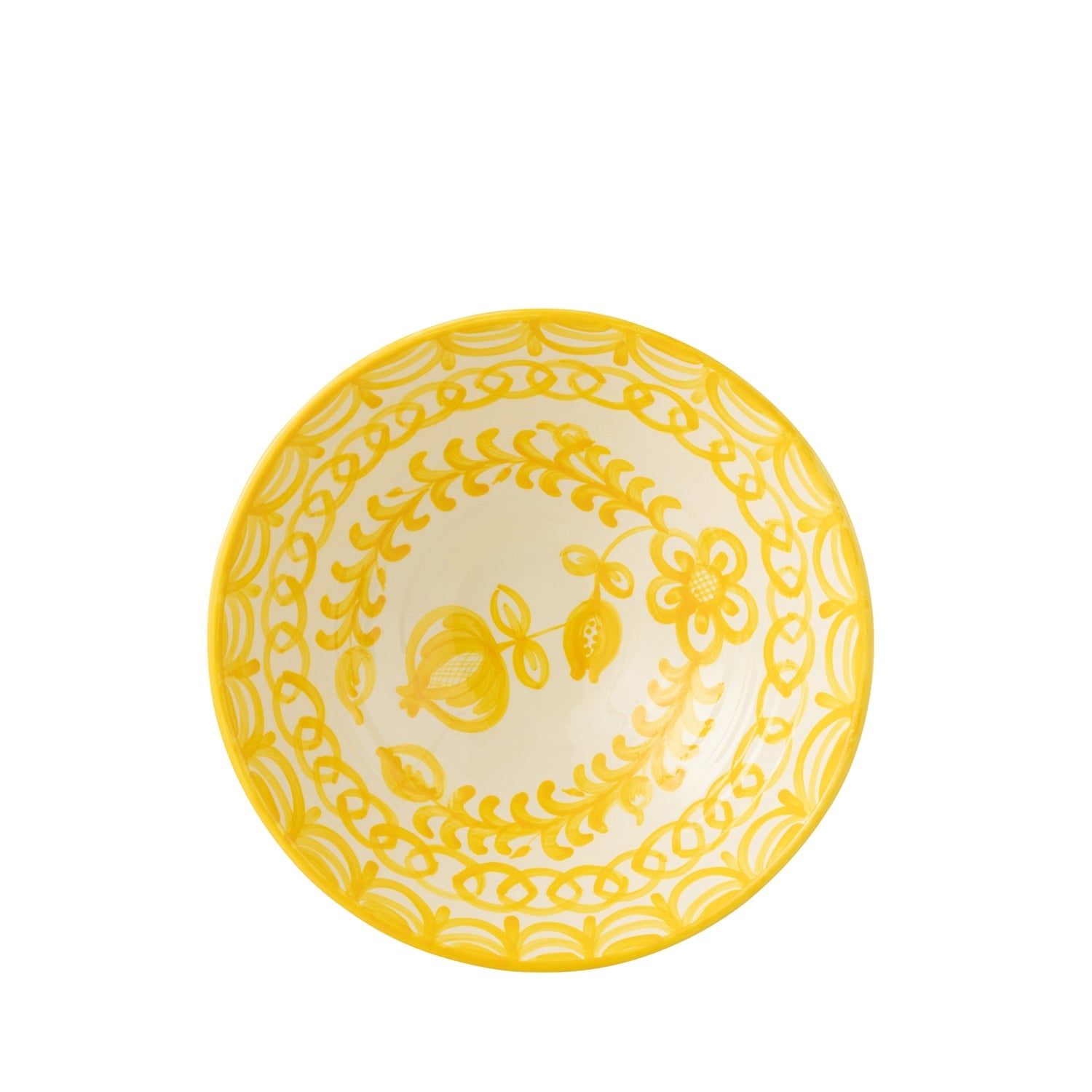 Lebrillo Schaal Granada Motief Geel/Wit Motief J-Line