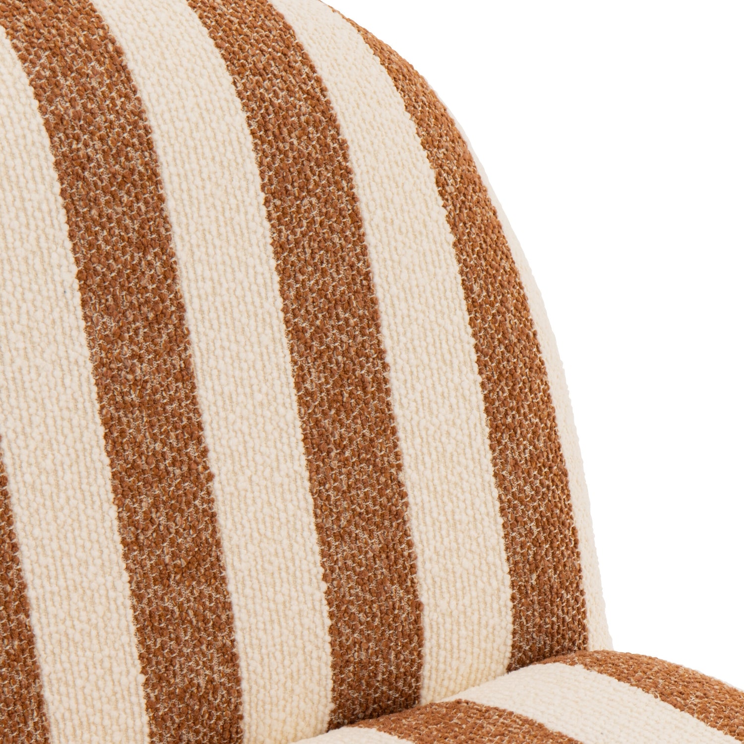 Lounge Chair Gestreepte Stof Camel/Gebroken Wit J-Line