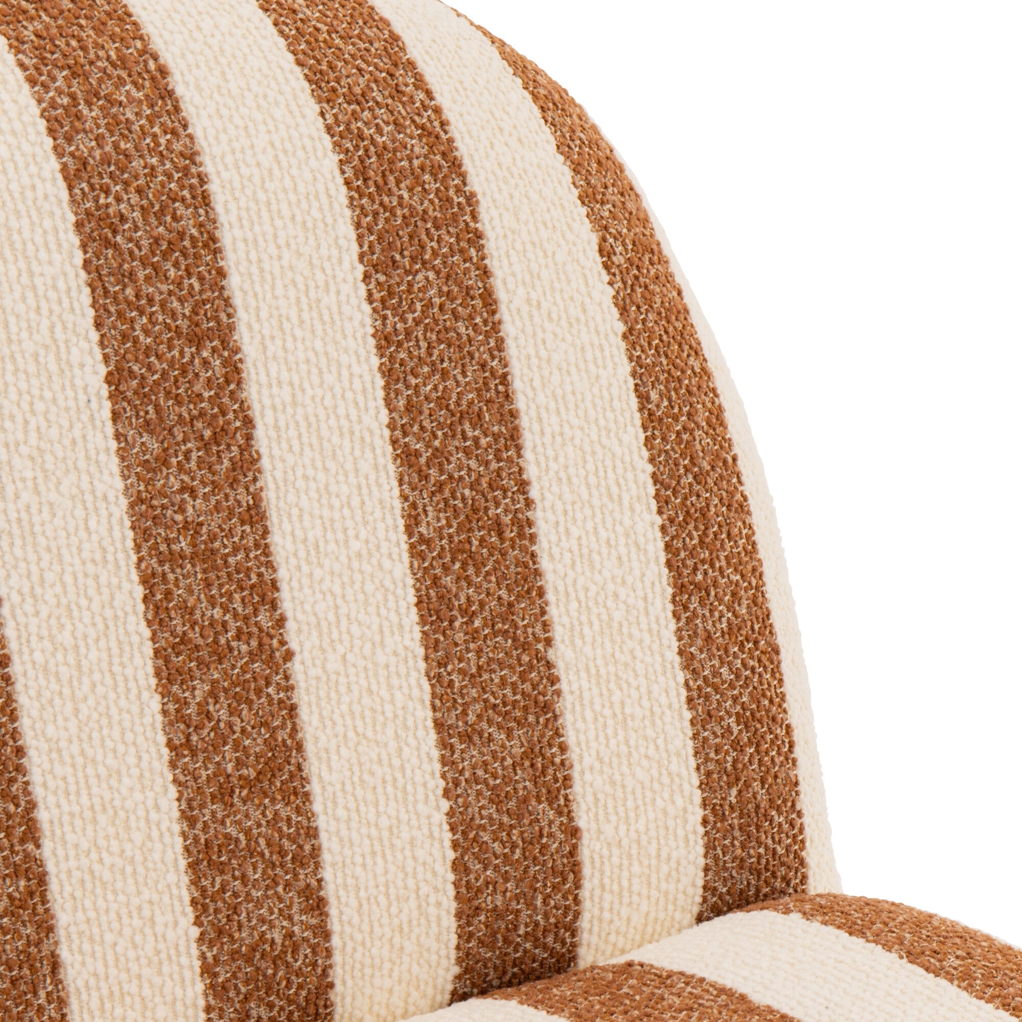 Lounge Chair Gestreepte Stof Camel/Gebroken Wit J-Line