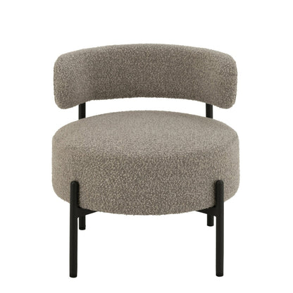 Loungestoel København Boucle Multiplex/Polyester Grijs/Zwart J-Line