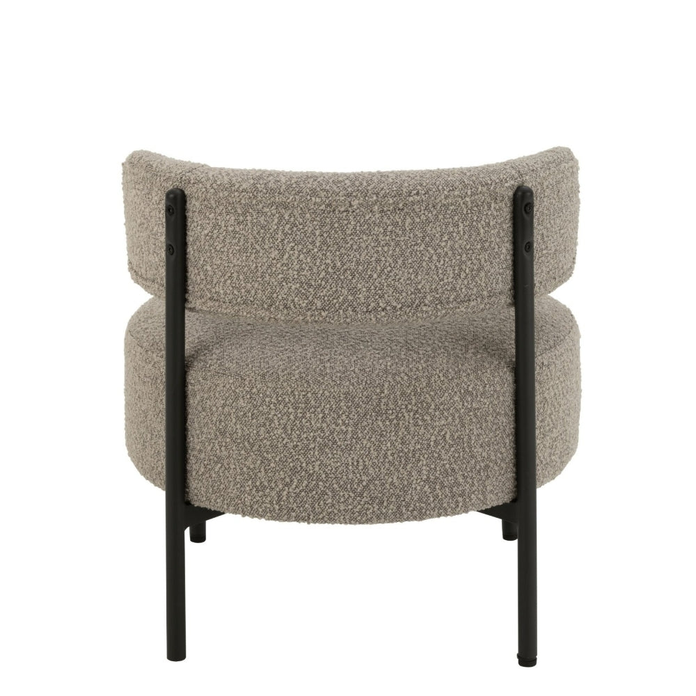 Loungestoel København Boucle Multiplex/Polyester Grijs/Zwart J-Line