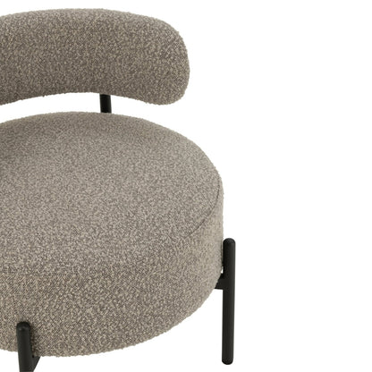 Loungestoel København Boucle Multiplex/Polyester Grijs/Zwart J-Line