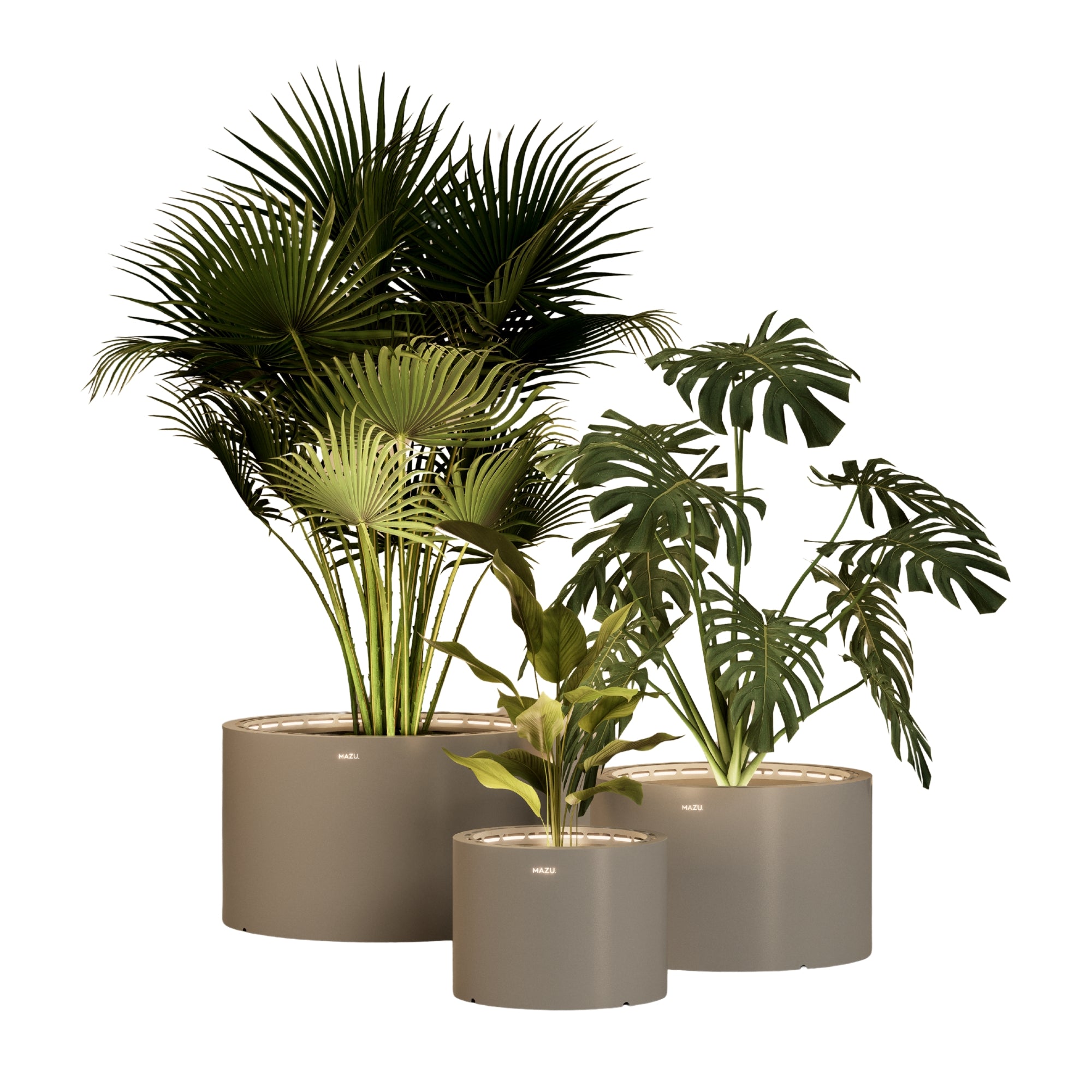 MAZU Tank Luxe LED Plantenpot Lichtgrijs