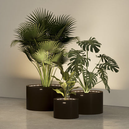 MAZU Tank Luxe LED Plantenpot Zwart Bruin