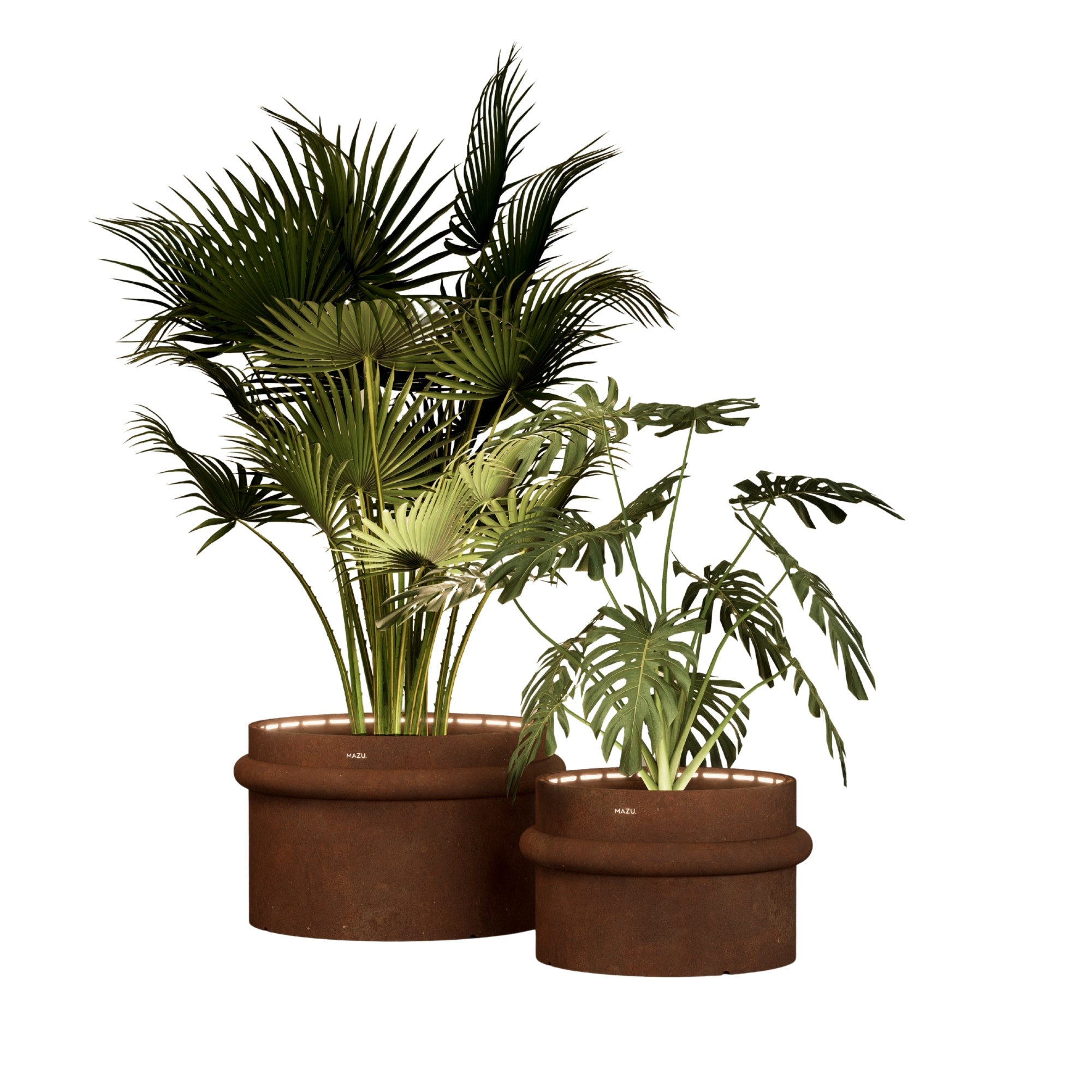 MAZU Nautilus Luxe LED Plantenpot Cortenstaal