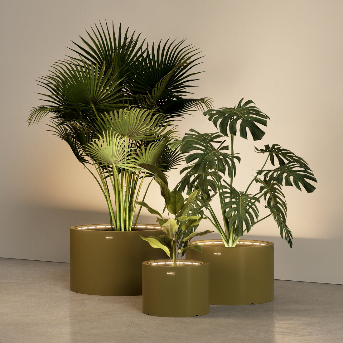 MAZU Tank Luxe LED Plantenpot Brons