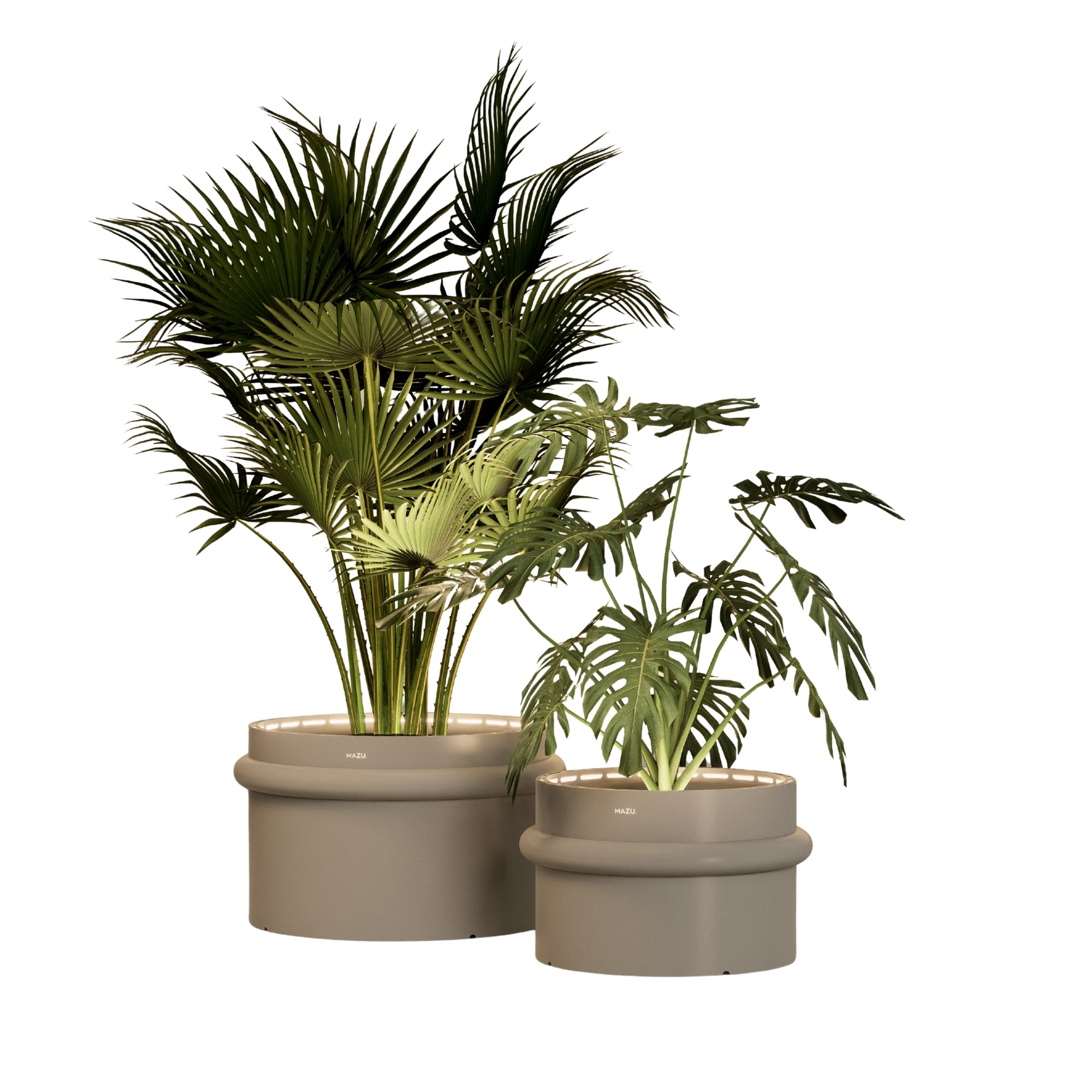 MAZU Nautilus Luxe LED Plantenpot Lichtgrijs