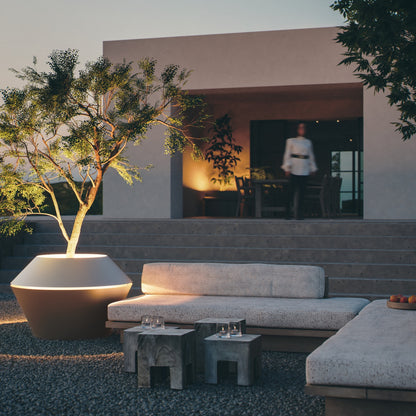 MAZU Oyster Luxe LED Plantenpot Zwart Bruin