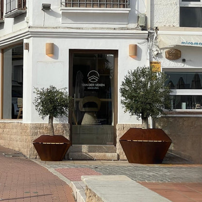 MAZU Oyster Luxe LED Plantenpot Zwart Bruin