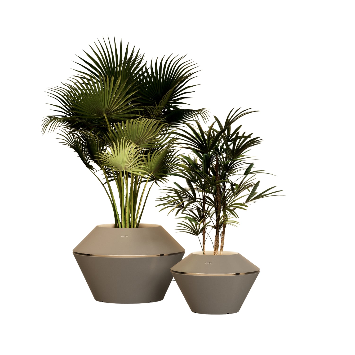 MAZU Oyster Luxe LED Plantenpot Lichtgrijs