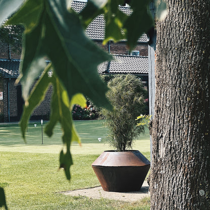 MAZU Oyster Luxe LED Plantenpot Zwart Bruin