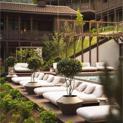 MAZU Oyster Luxe LED Plantenpot Zwart Bruin