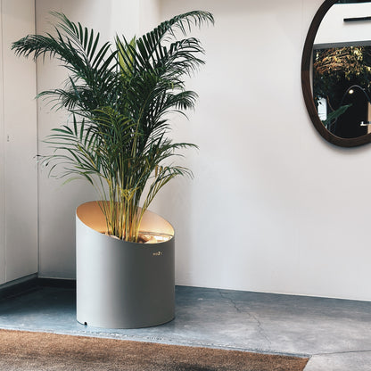 MAZU Wedge Luxe LED Plantenpot Zwart Bruin