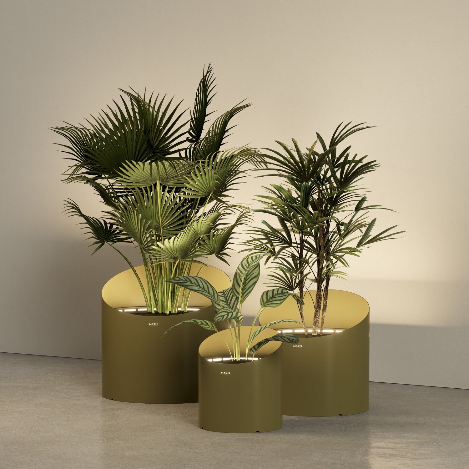 MAZU Wedge Luxe LED Plantenpot Brons