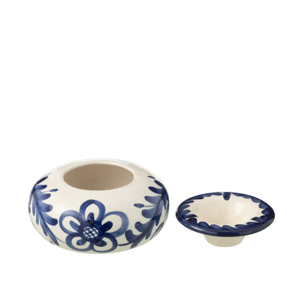 Grote Asbak Granada Motief Cobalt Blauw/Wit Keramiek J-Line