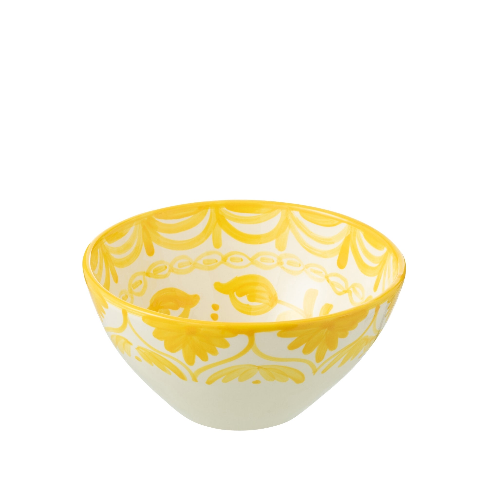 Medium Hoge Kom Granada Motief Geel/Wit Keramiek J-Line