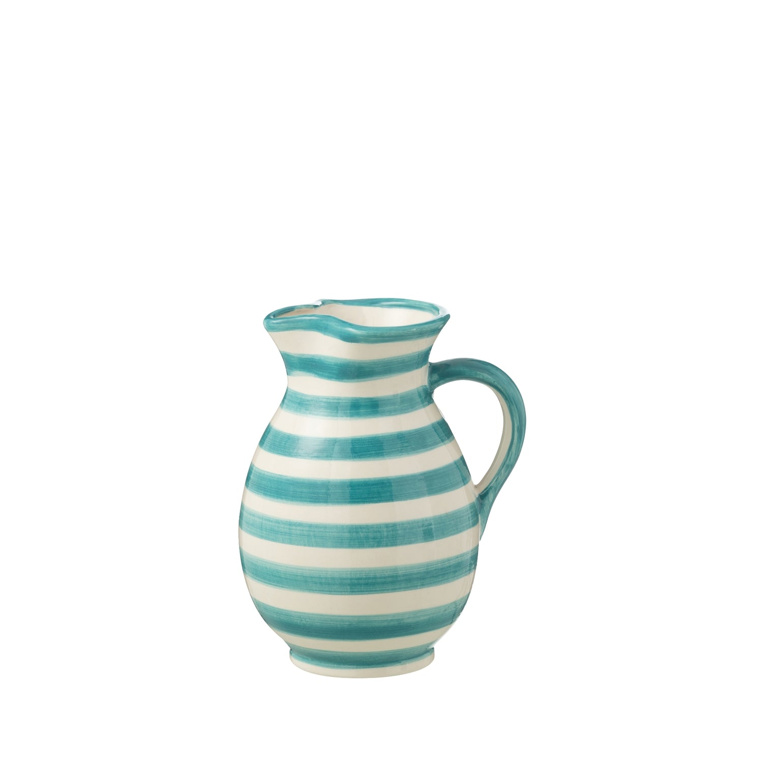 Medium Kan Granada Strepen Aqua/Wit Keramiek J-Line