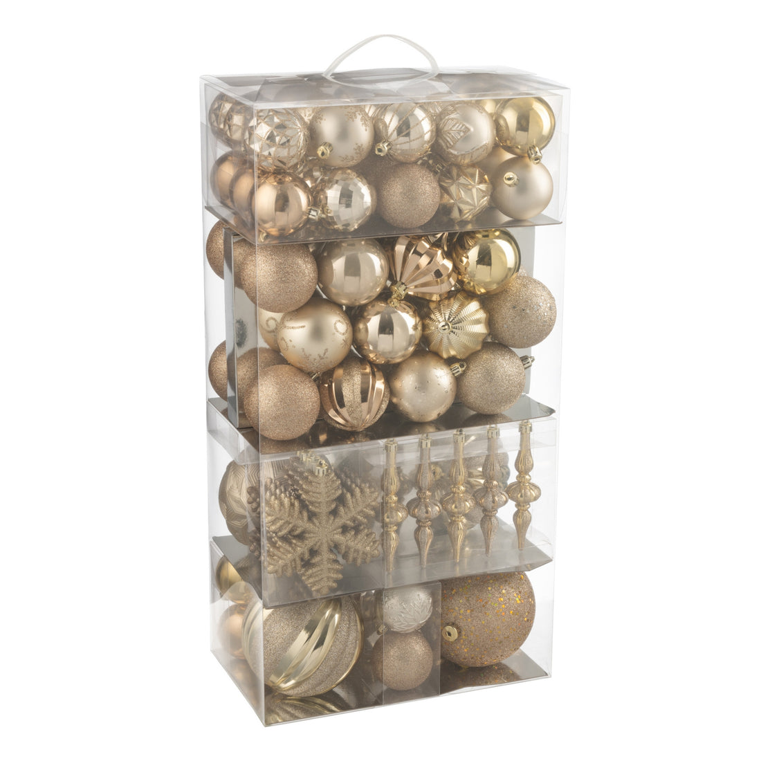 Doos Van 80 Kerstbal Plastiek Beige/Ecru J-Line