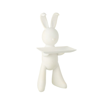 Decoratief Plateau Konijn Polyresin Wit J-Line