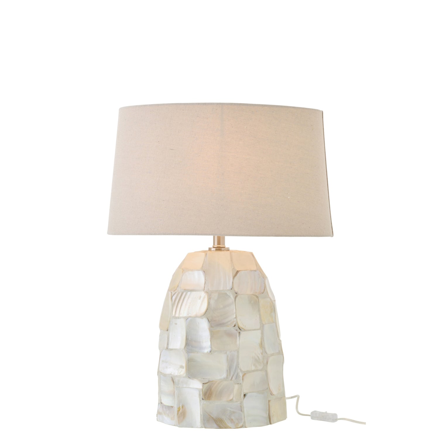 Tafellamp Pareleffect Schelp Gebroken Wit/Lichtbeige J-Line