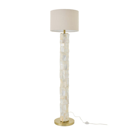 Staanlamp Pareleffect Schelp Gebroken Wit/Lichtbeige J-Line
