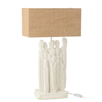 Tafellamp Figuren Polyresin Wit/Naturel J-Line