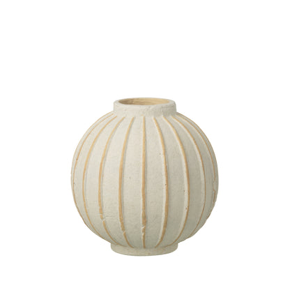 Vaas Bal Gestreept Terracotta Gebroken Wit/Beige Small J-Line