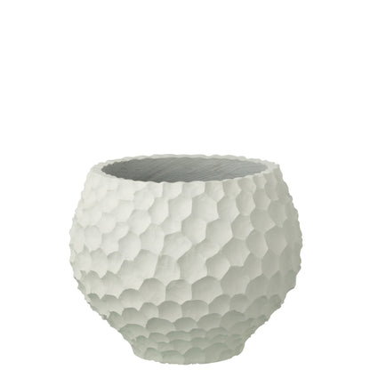 Bloempot Inkepingen + Buiten Zand Wit Medium J-Line