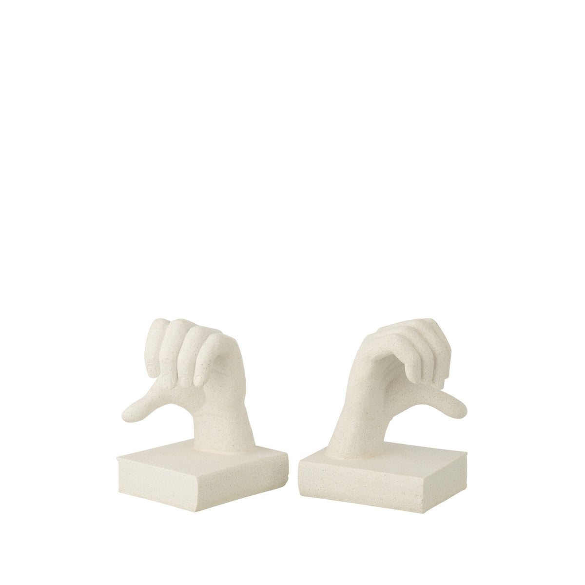 2er-Set Buchstützen Hände Love Polyresin Weiß J-Line