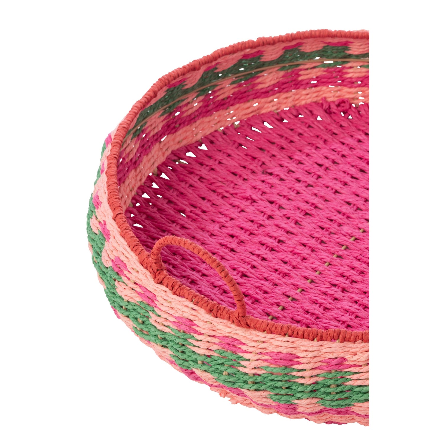 Set Van 2 Decoratief Plateau Met Handvatten Rond Papier Multi