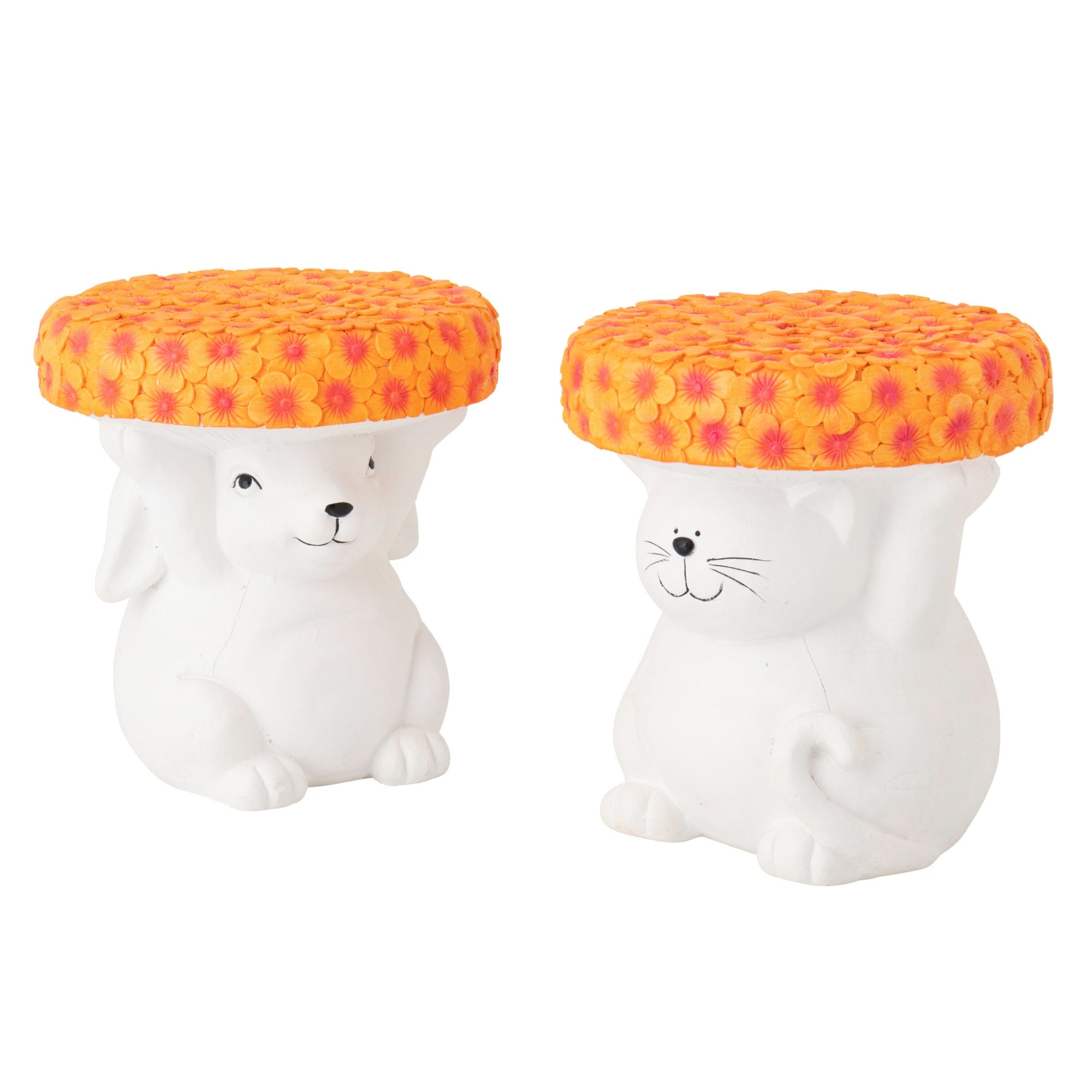 Bijzettafel Kat Magnesium Wit/Oranje J-Line