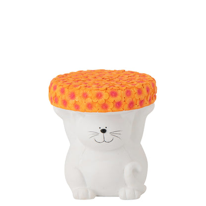 Bijzettafel Kat Magnesium Wit/Oranje J-Line
