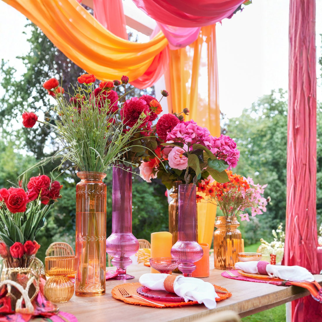 Vaas Ada Geribbeld Glas Fuchsia Large J-Line