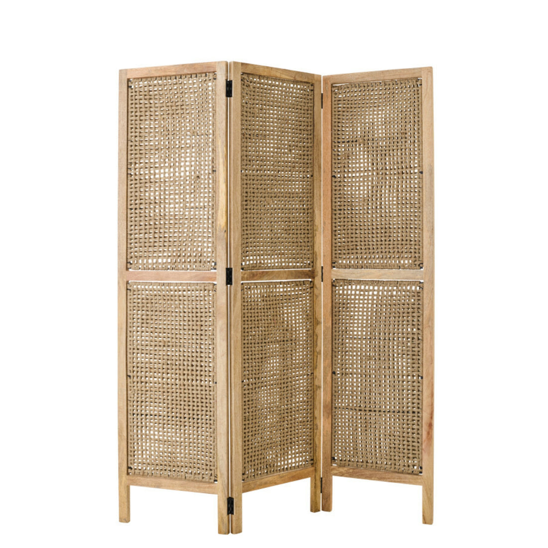 Kamerscherm Met Rieten Panelen Mangohout Naturel J-Line