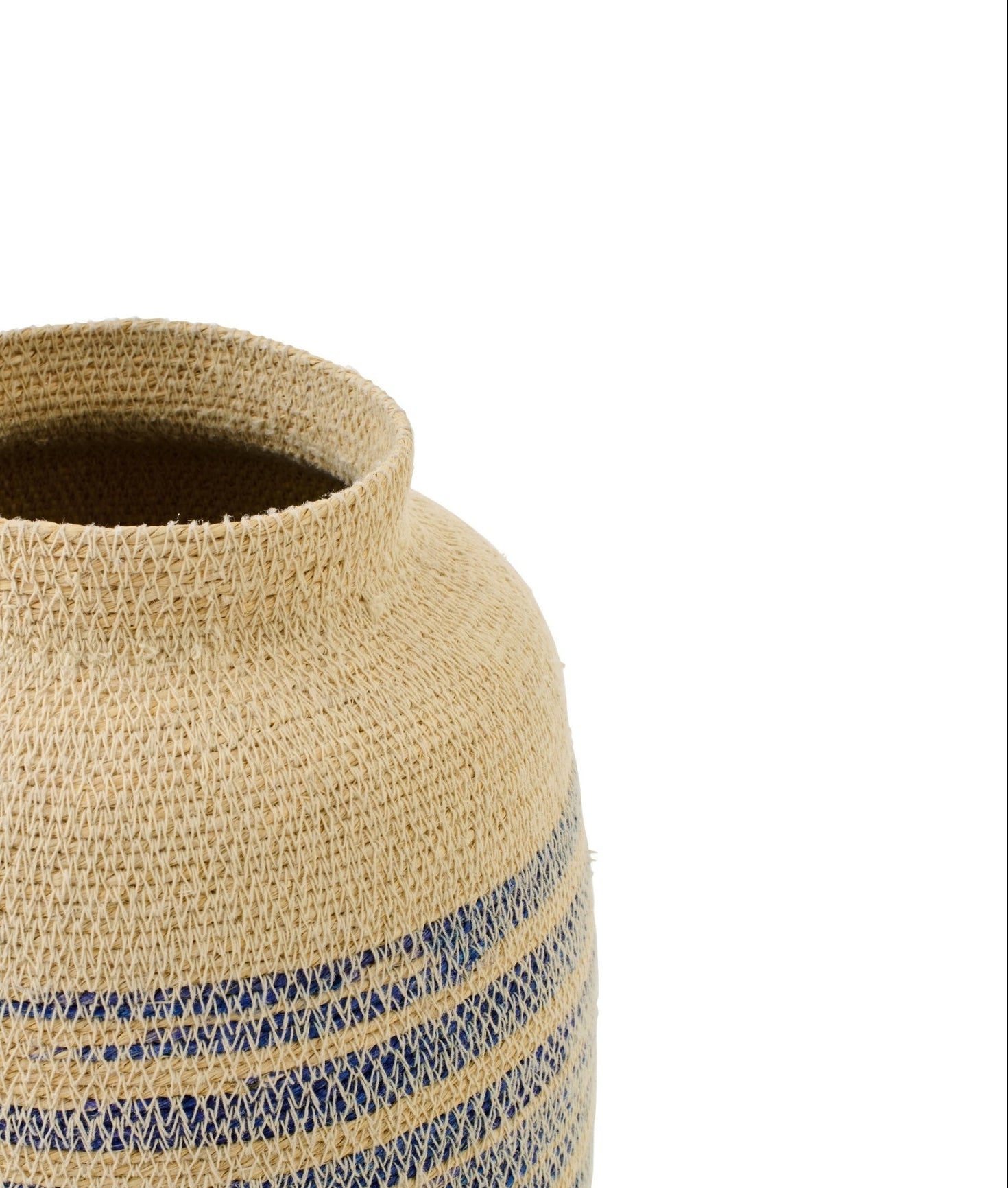 Mand Gestreept Zeegras/Glas Naturel/Blauw J-Line