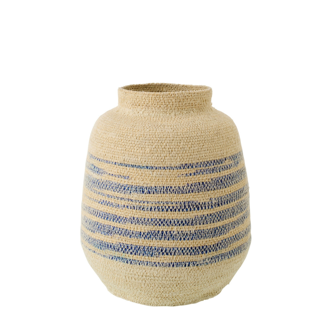 Mand Gestreept Zeegras/Glas Naturel/Blauw J-Line