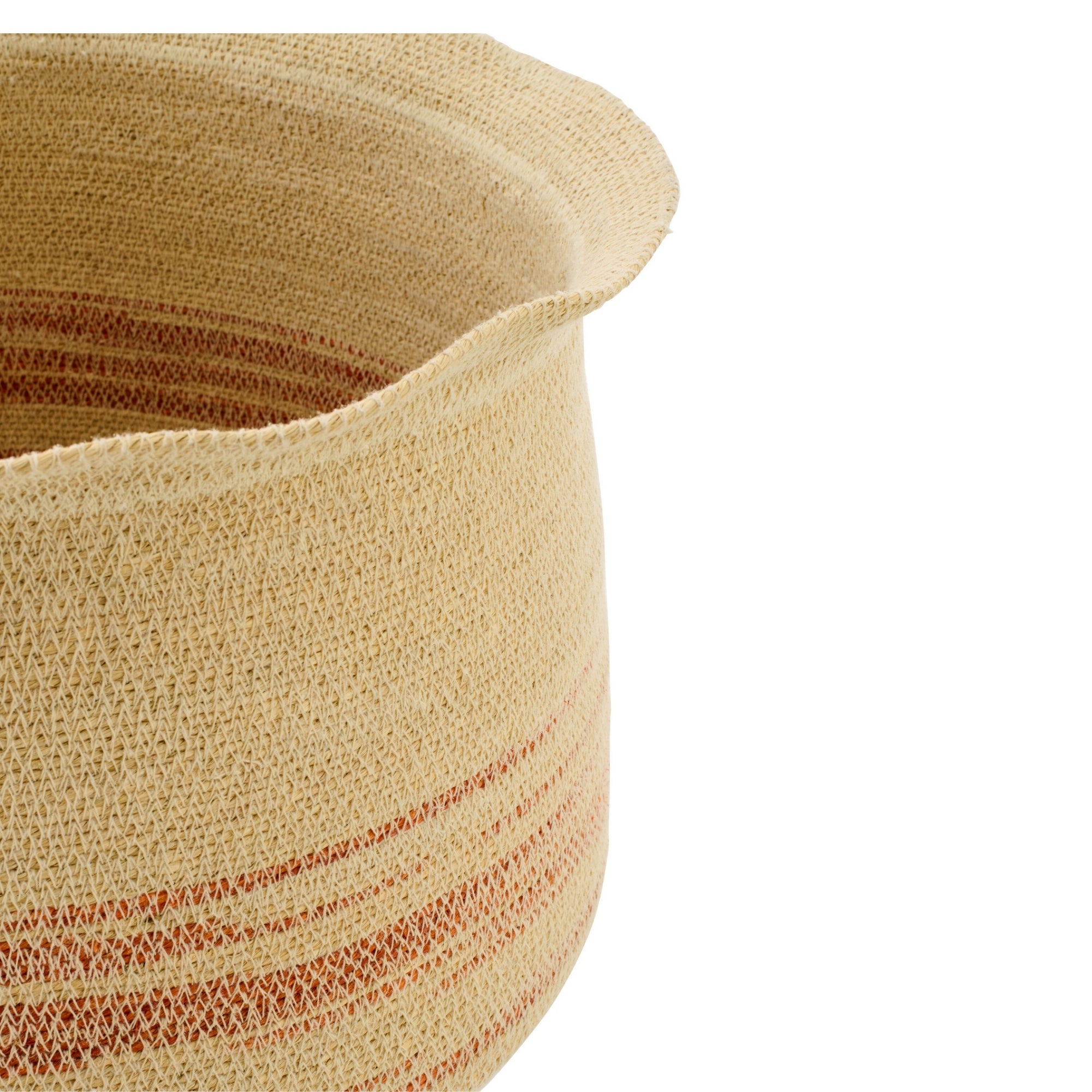 Set Van 2 Mand Gestreept Zeegras Naturel/Donkeroranje J-Line