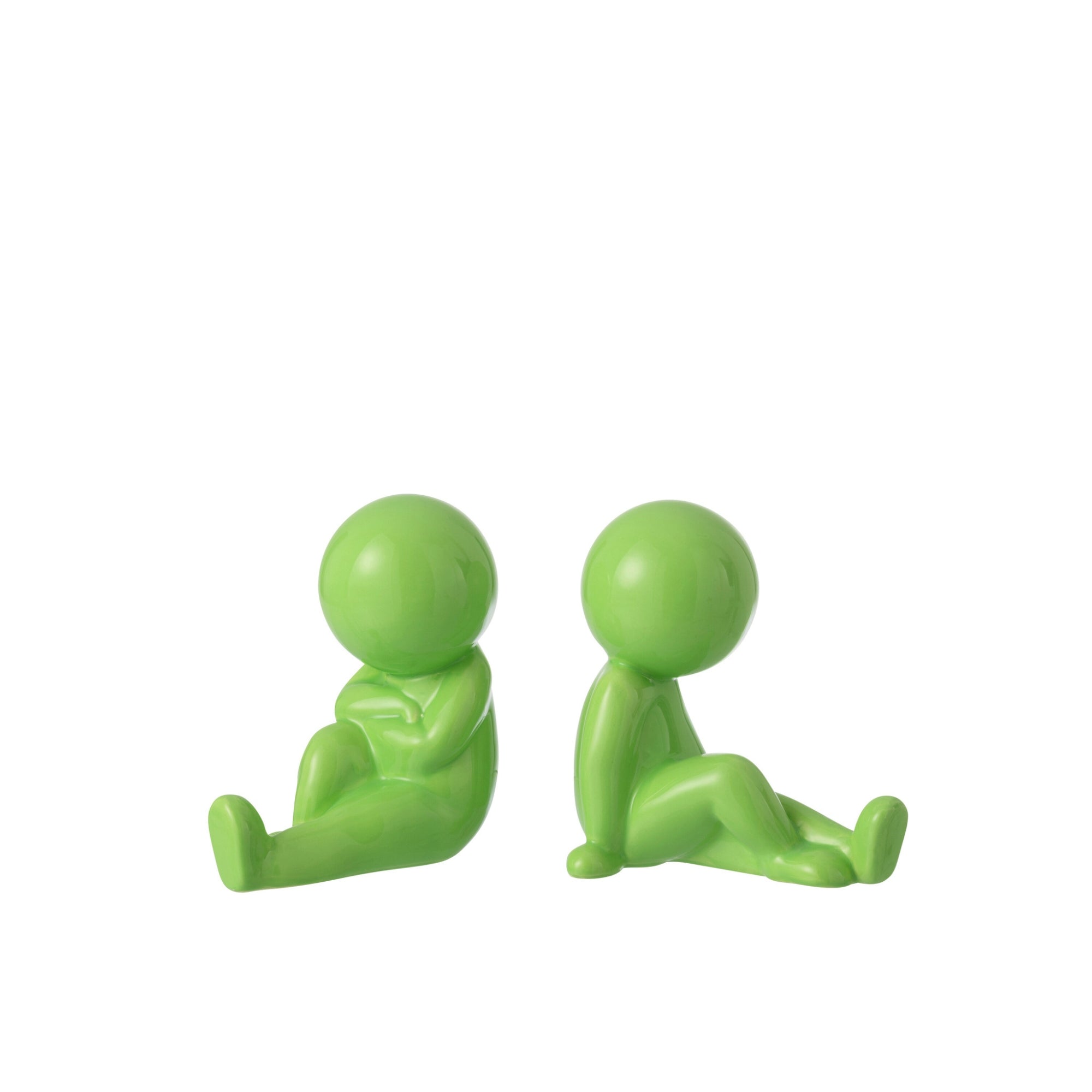 Set Van 2 Boekensteun Marcel Steengoed Groen J-Line