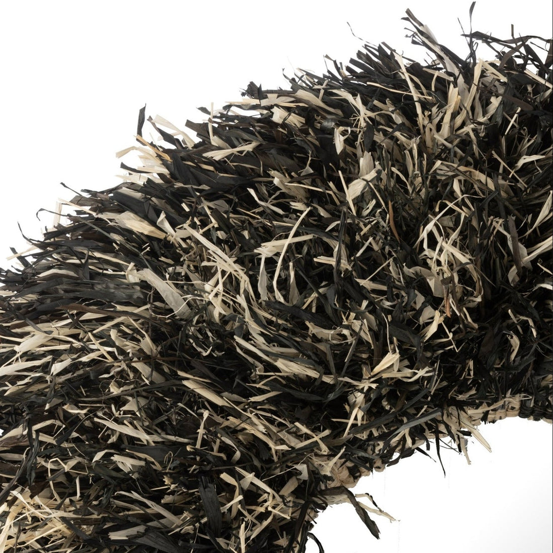 Wandspiegel Rond Sisal Zwart/Wit J-Line