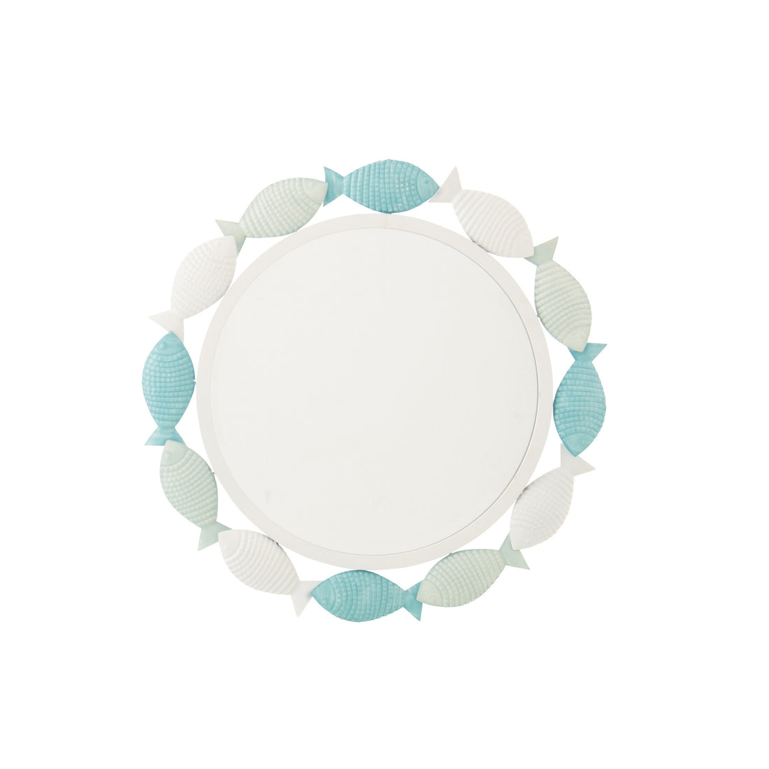 Wandspiegel Vis Ijzer Lichtblauw/Wit J-Line