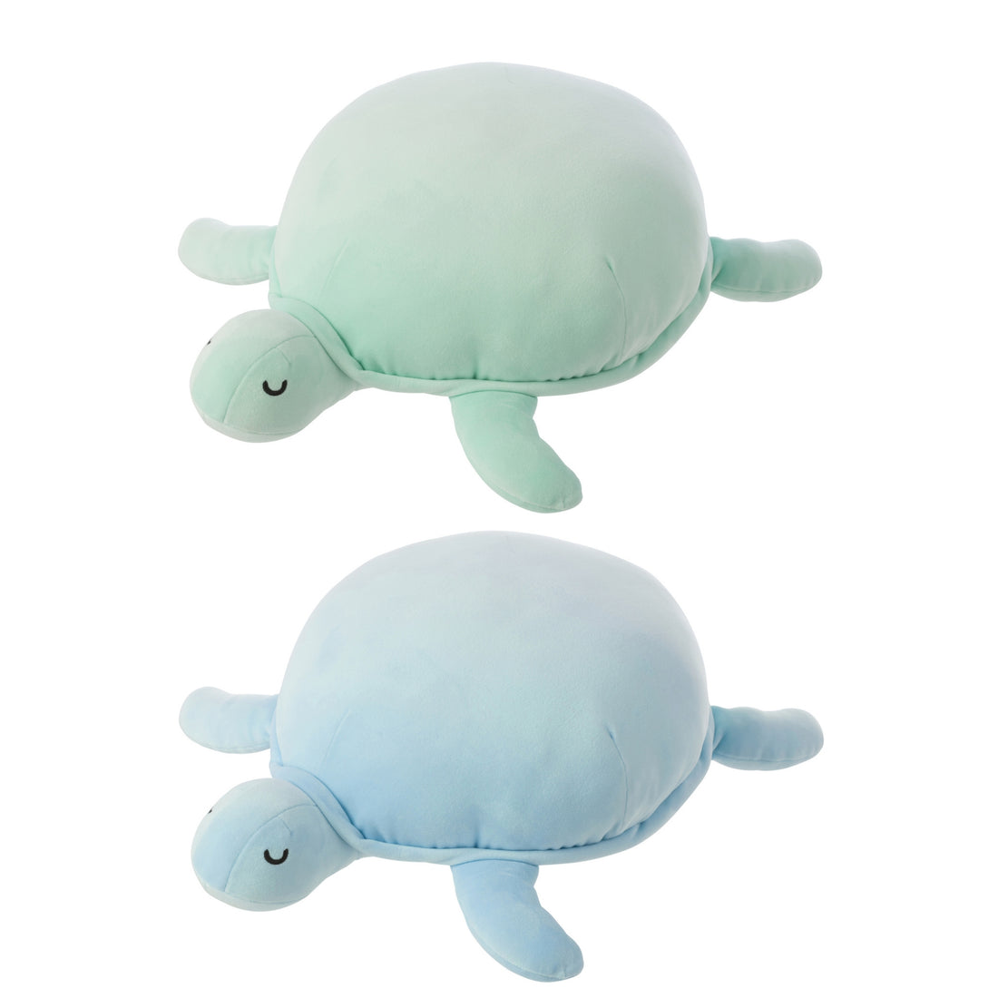 Schildpad Polyester Lichtblauw/Muntgroen Assortiment Van 2 J-Line