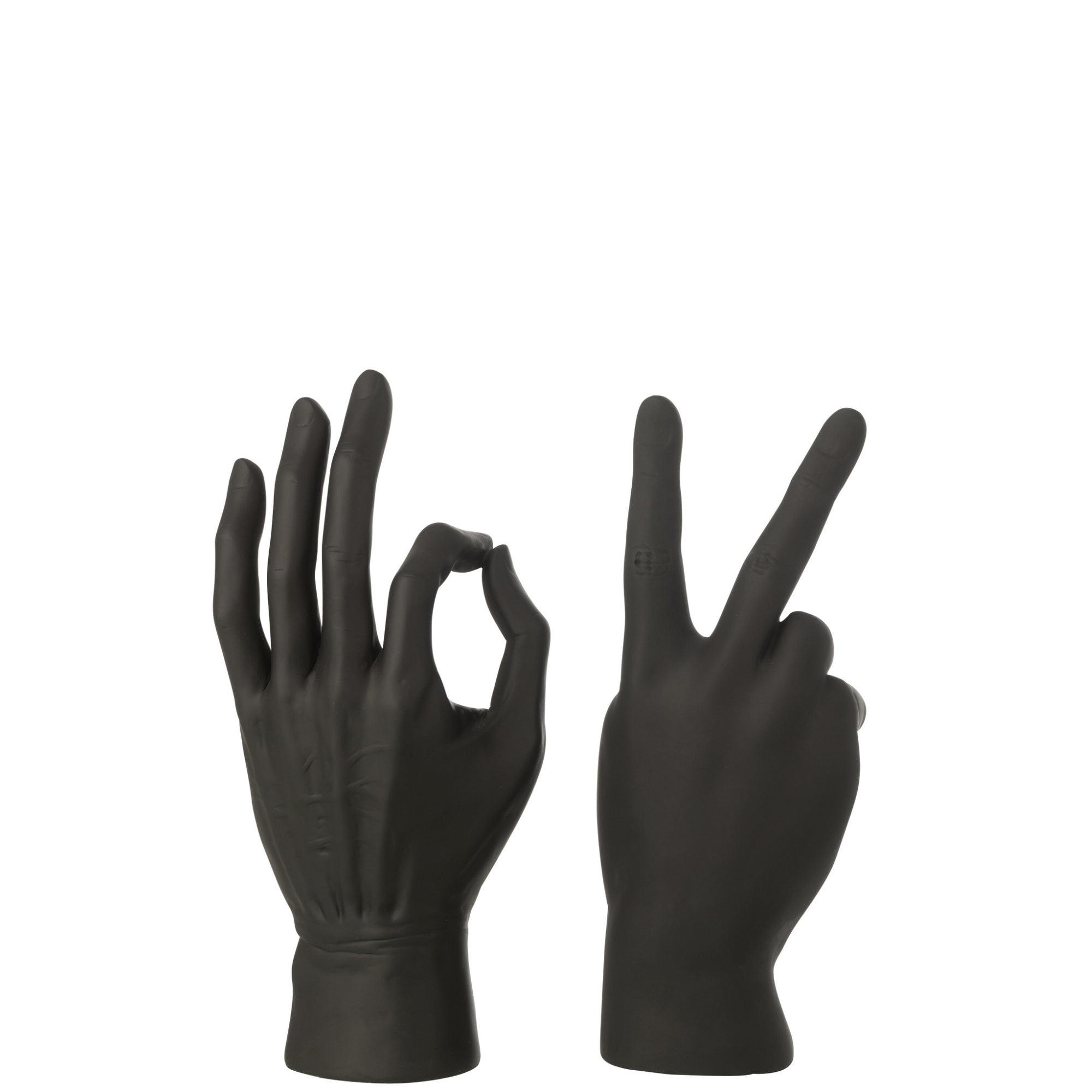 Beeldje Gebarentaal Polyresin Zwart Assortiment Van 2 J-Line