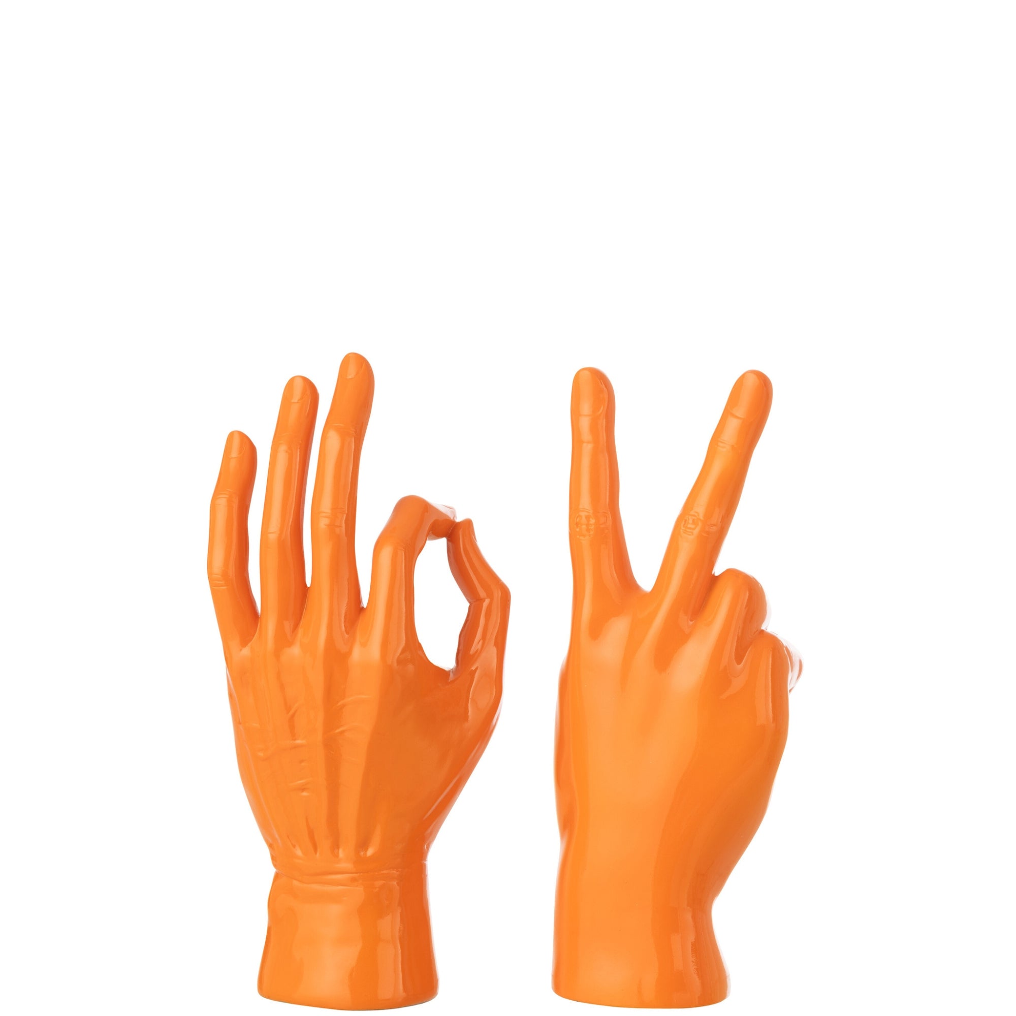 Beeldje Gebarentaal Polyresin Donkeroranje Assortiment Van 2 J-Line