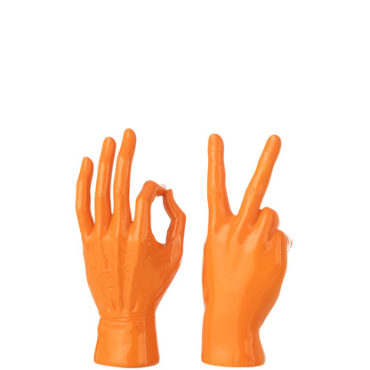 Beeldje Gebarentaal Polyresin Donkeroranje Assortiment Van 2 J-Line