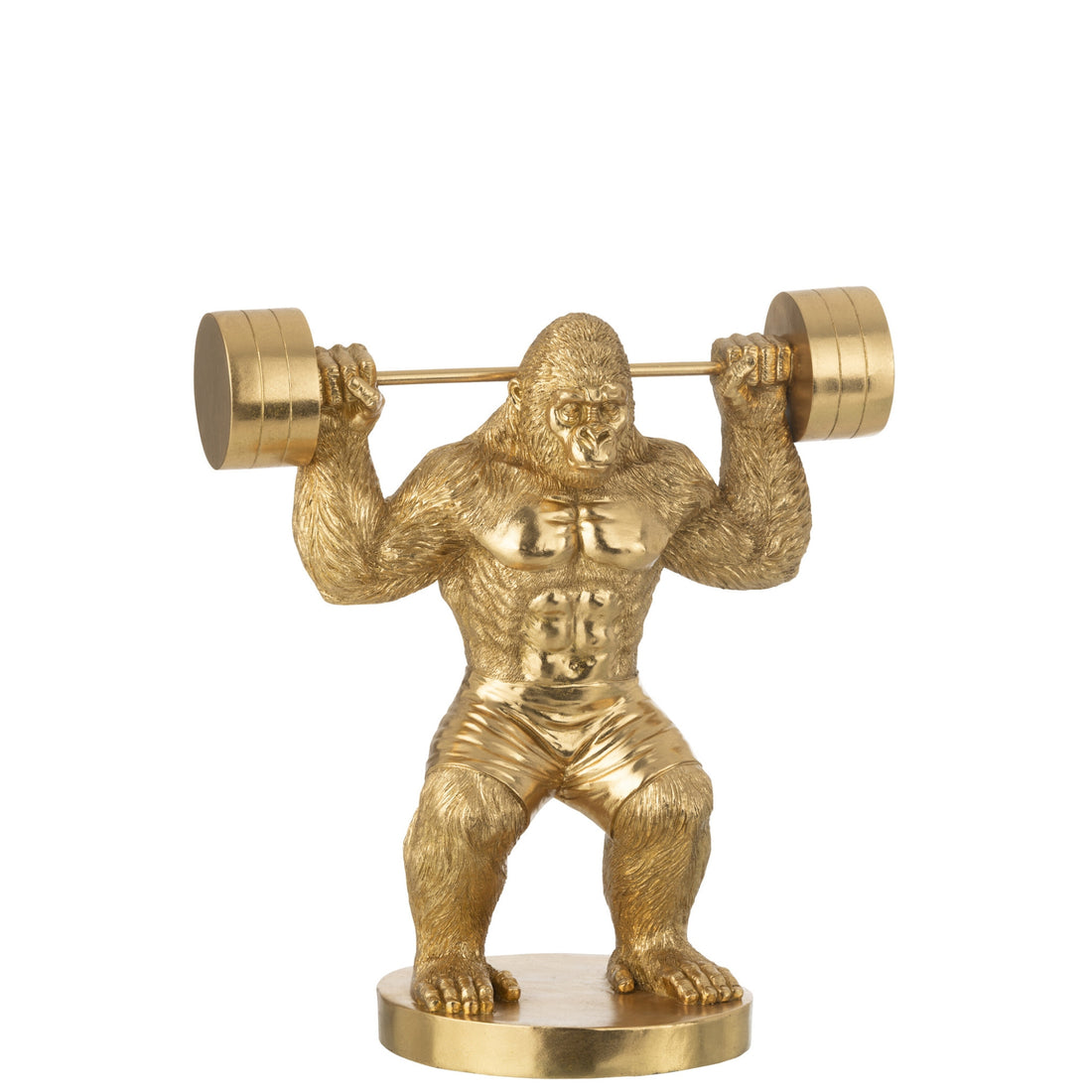 Gorilla Gewichtheffen Polyresin Goudkleurig Large J-Line