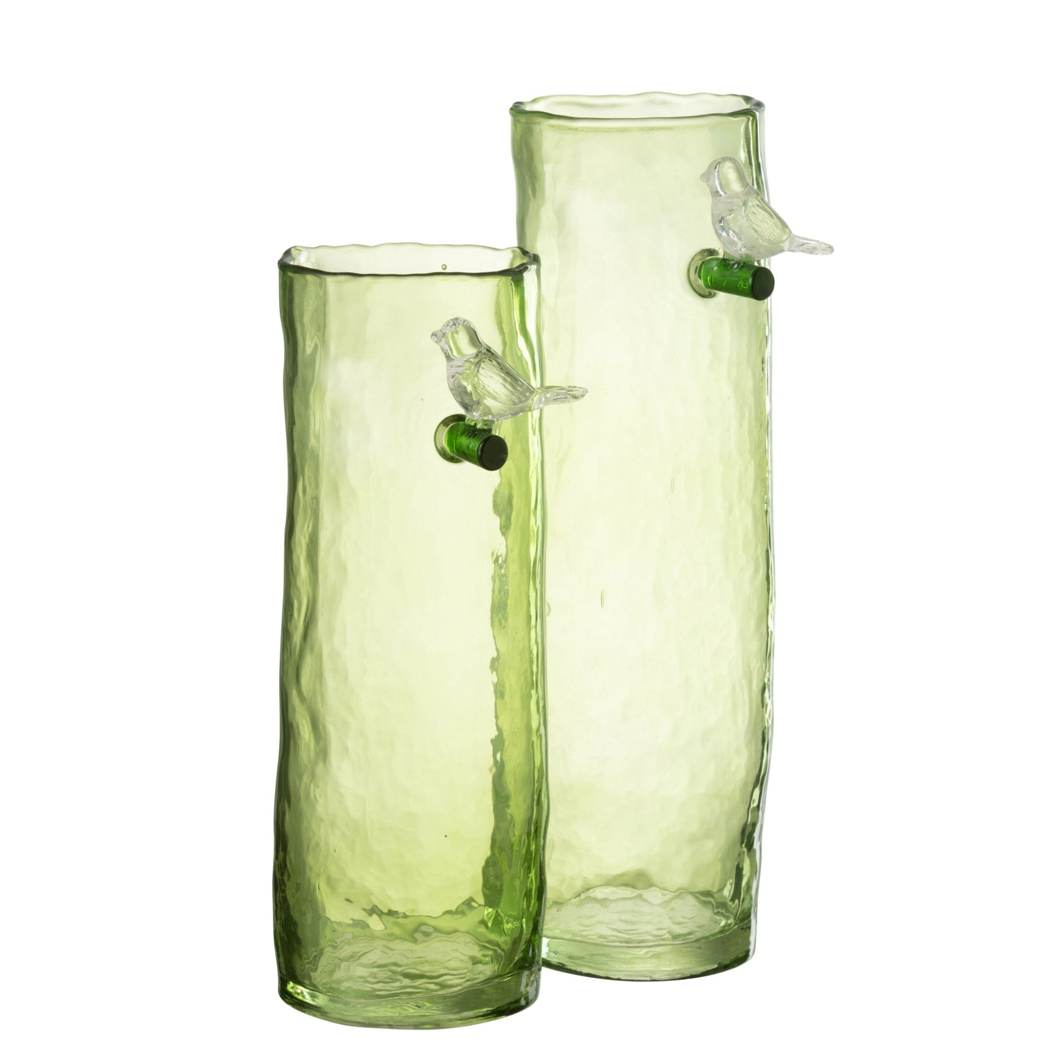 Vaas Lang Vogel - Glas - Groen - Large - 32 cm Hoog J-Line