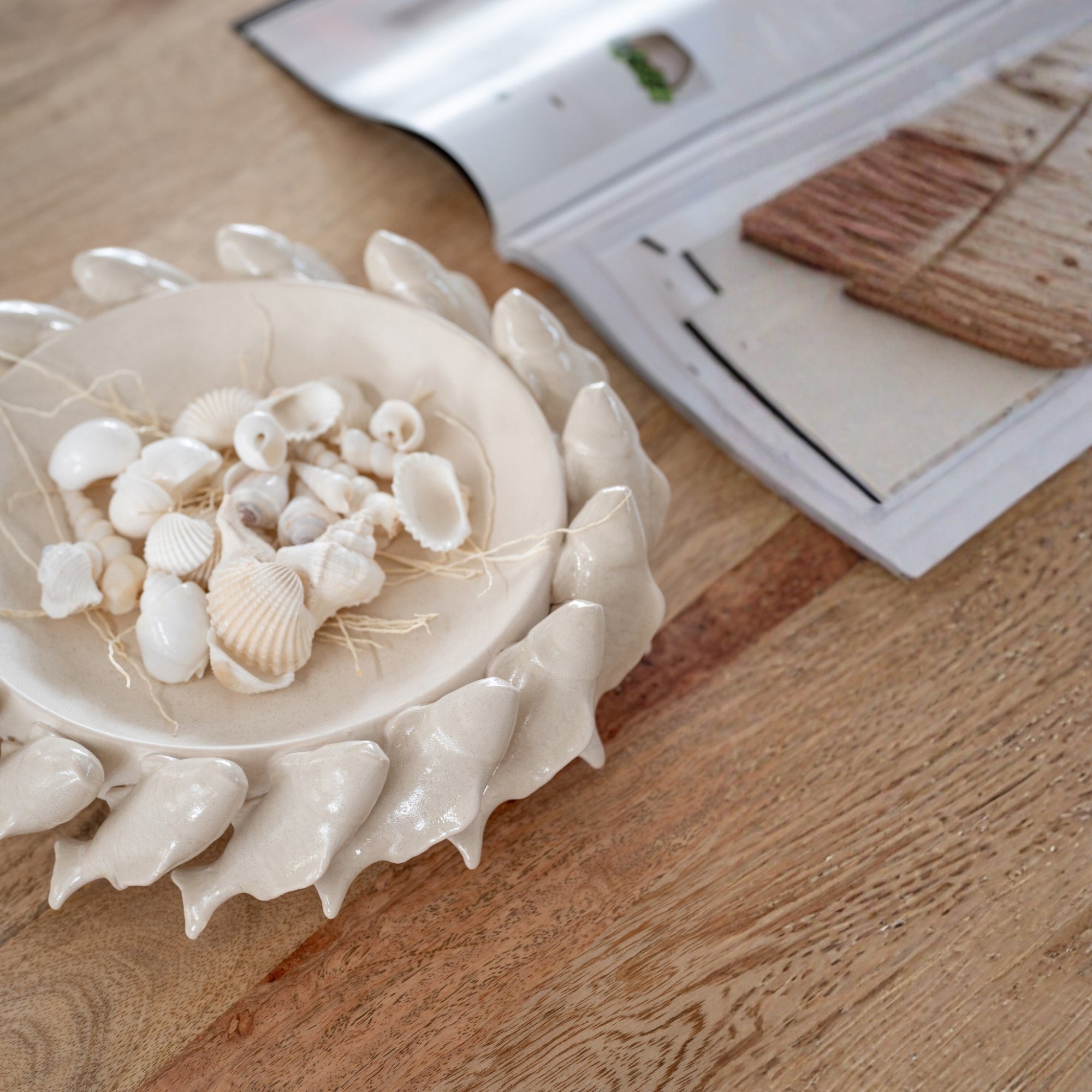 Sierschaal Vis Keramiek Gebroken Wit J-Line